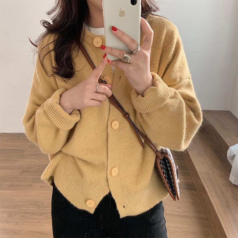 Damen Strickjacke Weich Norvielle Dekorative Knöpfe
