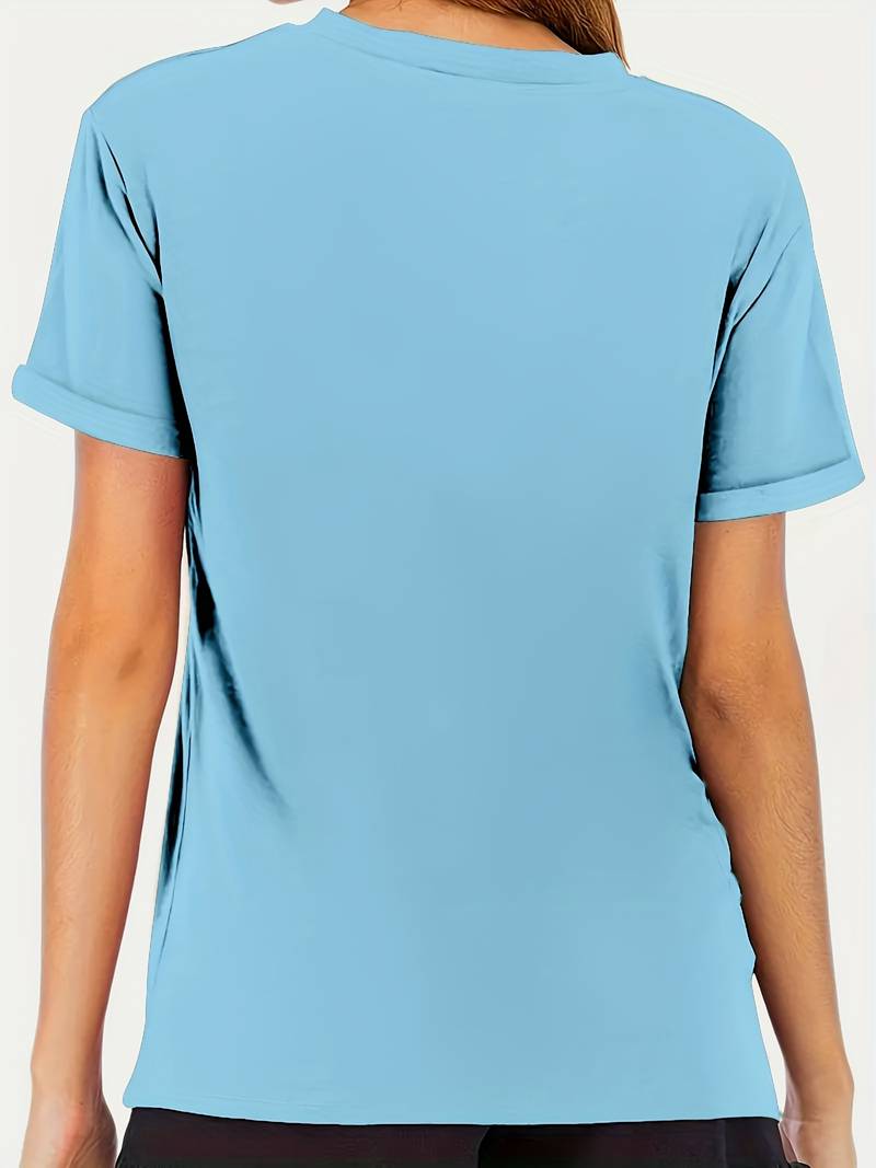 Norvielle Damen T-Shirt Löwenzahn-Print Rundhals Weiss - Norvielle