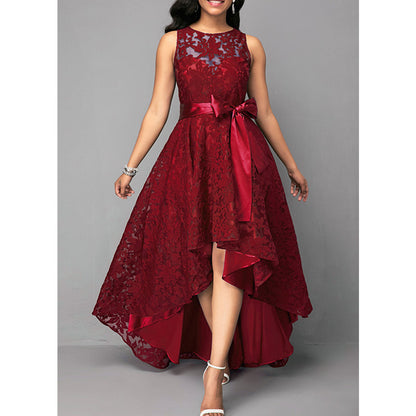 Norvielle Damen Asymmetrisches Spitzenkleid