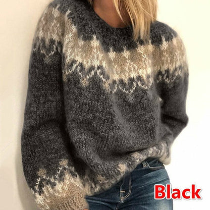 Damen Pullover Geometrisches Muster Weich Norvielle