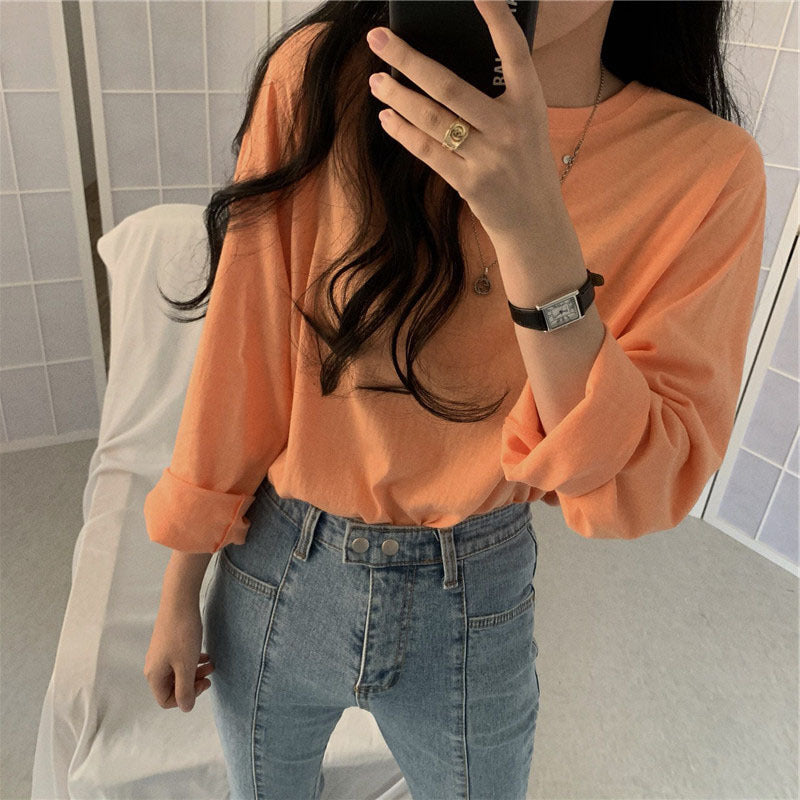Damen Langarmshirt Lässiger Schnitt Zeitloses Design