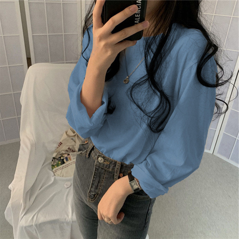 Damen Langarmshirt Lässiger Schnitt Zeitloses Design