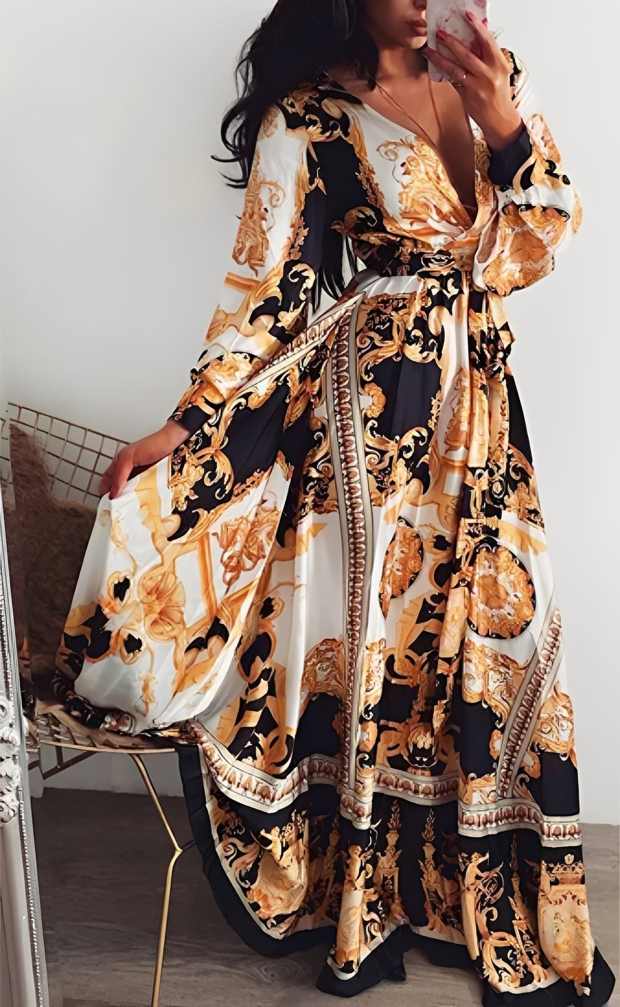 Damen Maxikleid mit Schlitz Stilvoll