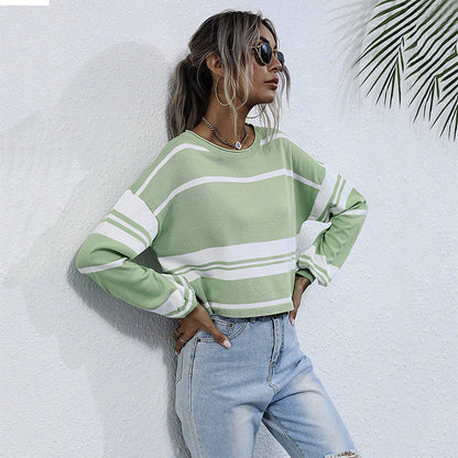 Damen Strickpullover Gestreift Locker Norvielle - Norvielle