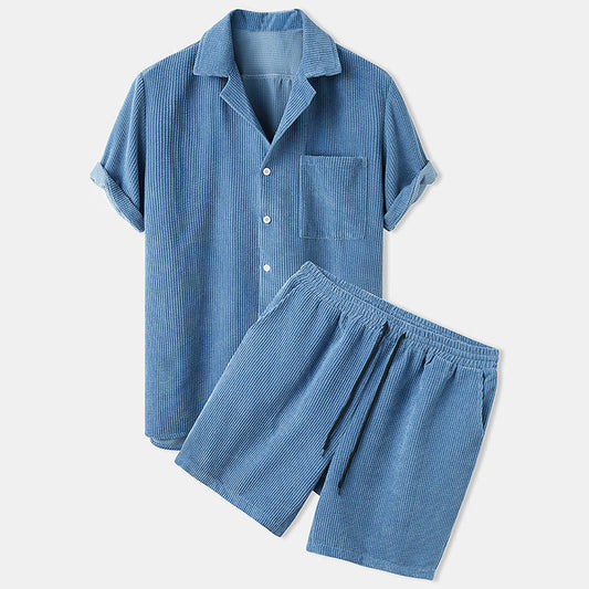 Herren Polo-Set aus Baumwolle mit Shorts und Oberteil Weiß - Norvielle