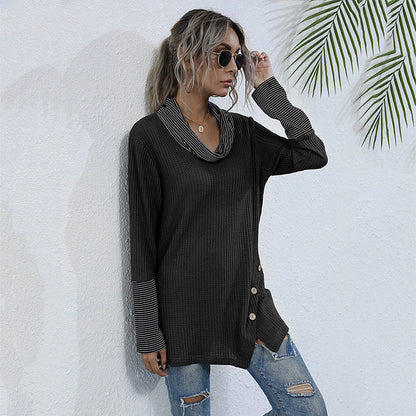 Damen Langarmshirt Mit Kragen Und Knöpfen Norvielle