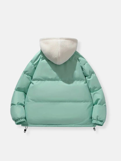 Damen Winterjacke Gefüttert Mit Kapuze Wärmeschutz