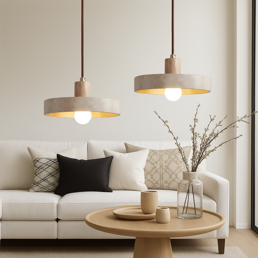 Bauhaus Pendelleuchte Travertin
