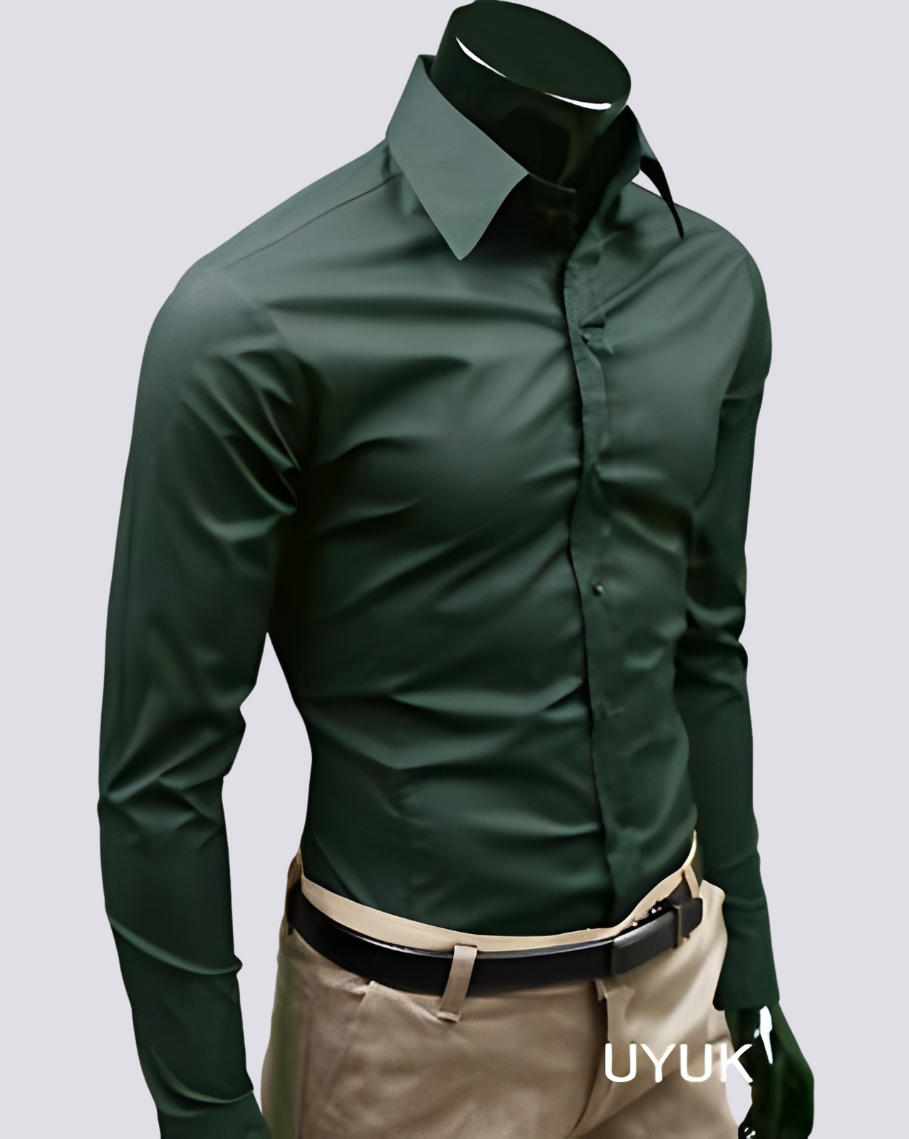 Herren Langarmhemd Elegantes Design Weiß