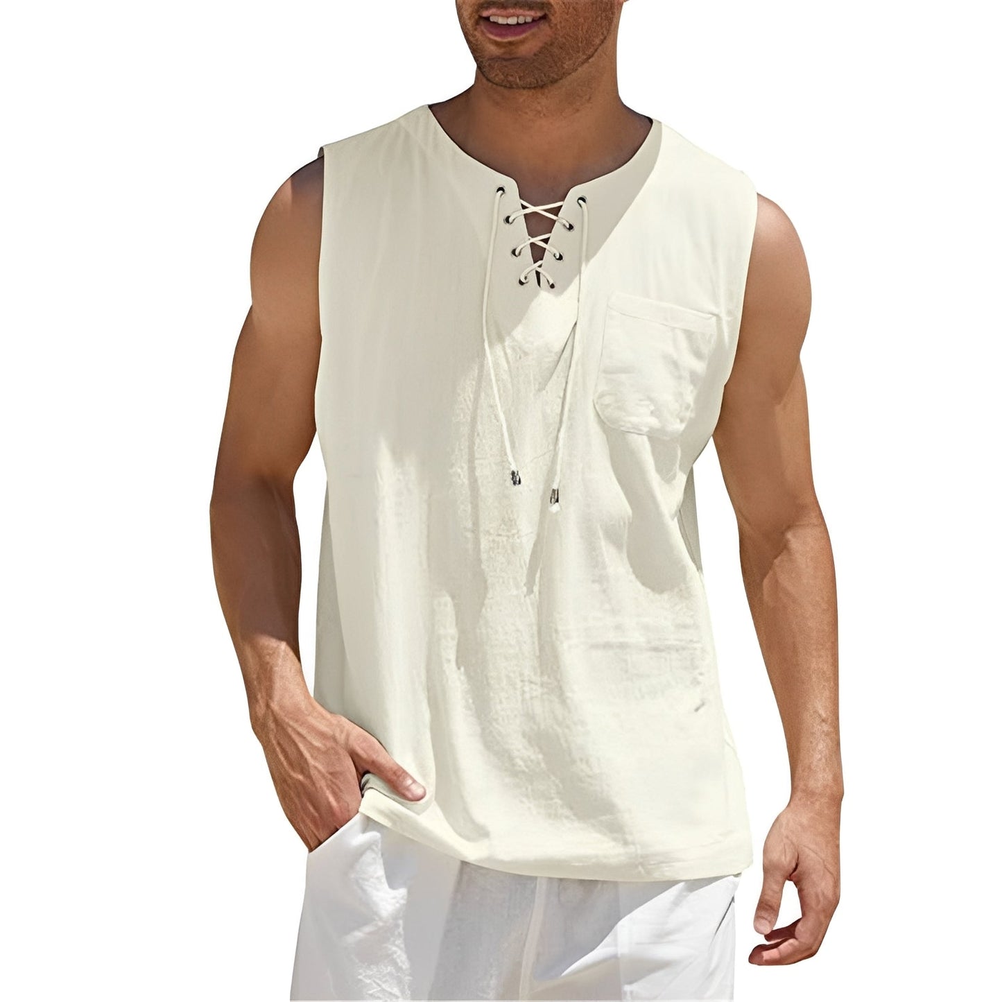Herren Tanktop Ärmellos Baumwolle