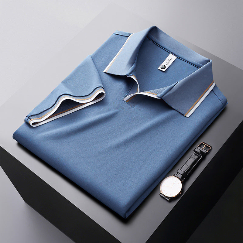 Herren Poloshirt Formelles Baumwoll-Hemd Weiß