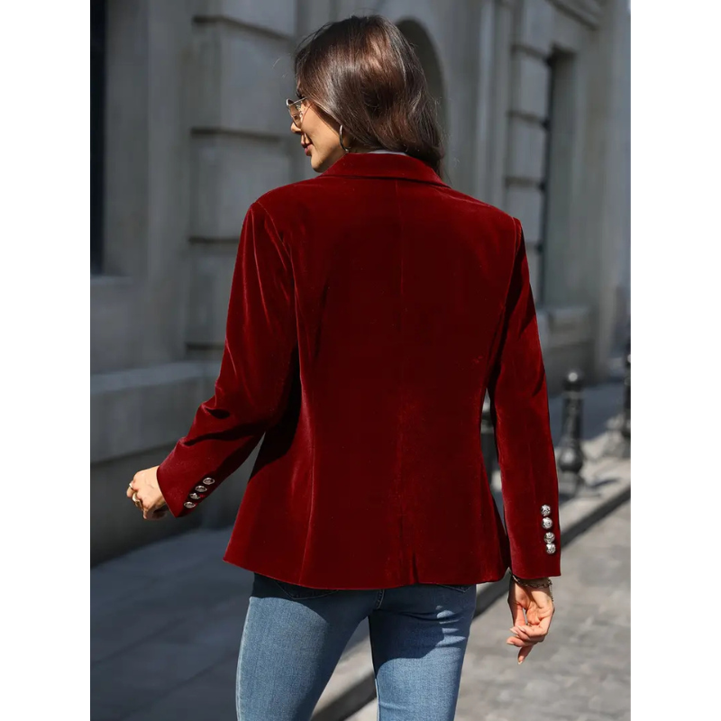 Norvielle Damen Blazer Samtvelour Casual