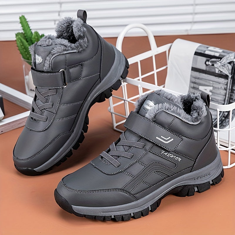 Herren Winterstiefel Sneaker-Stil Warmfutter Mittelhoher Schnitt