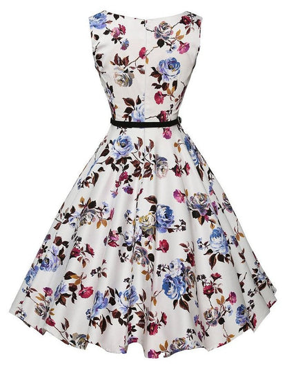 Damen Swingkleid Floralmuster Schwingrock