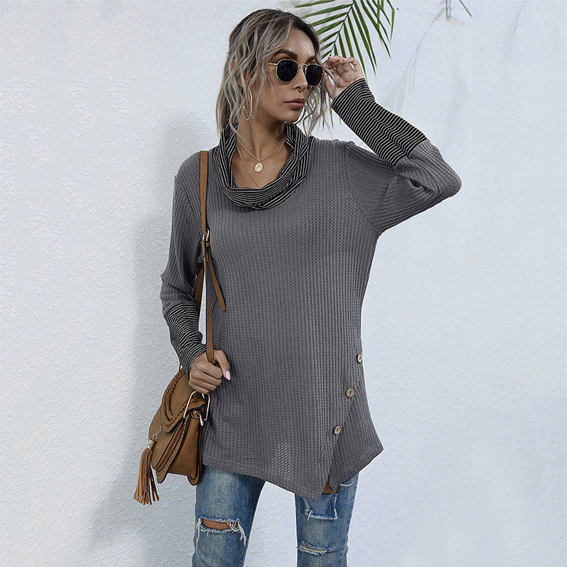 Damen Langarmshirt Mit Kragen Und Knöpfen Norvielle - Norvielle