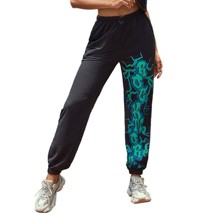 Damen Sweatpants mit Kontrast-Grafikdruck