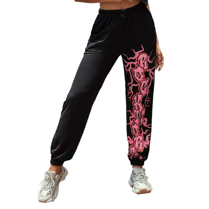 Damen Sweatpants mit Kontrast-Grafikdruck