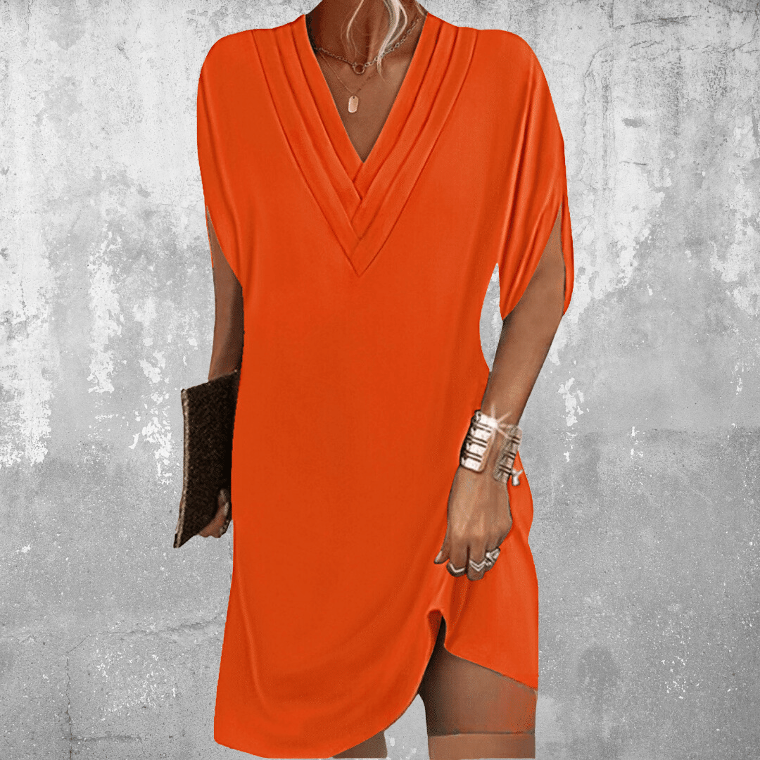 Damen Boho-Kleid V-Ausschnitt