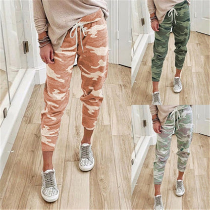 Damen Jogginghose Camouflage Elastischer Bund