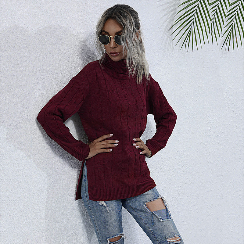 Damen Grobstrickpullover Stehkragen Norvielle - Norvielle