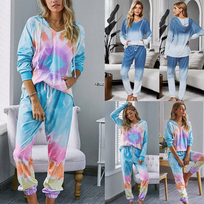 Damen Loungewear Elastischer Bund Abnehmbares Kapuzenoberteil - Norvielle