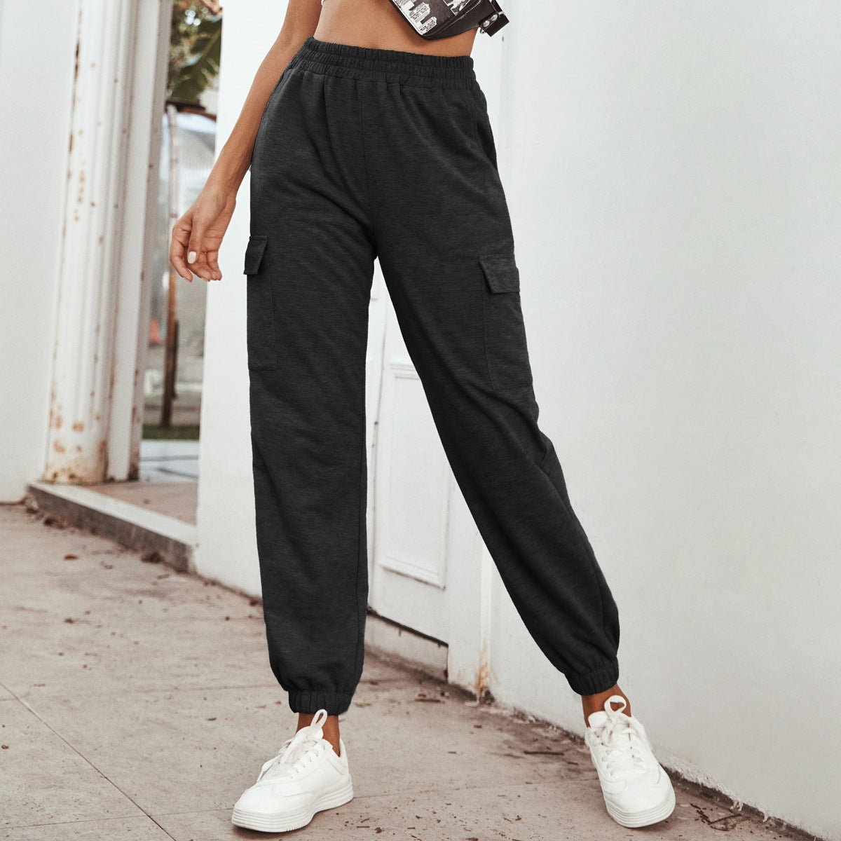Damen Cargo-Hose Elastischer Bund Praktische Taschen Norvielle