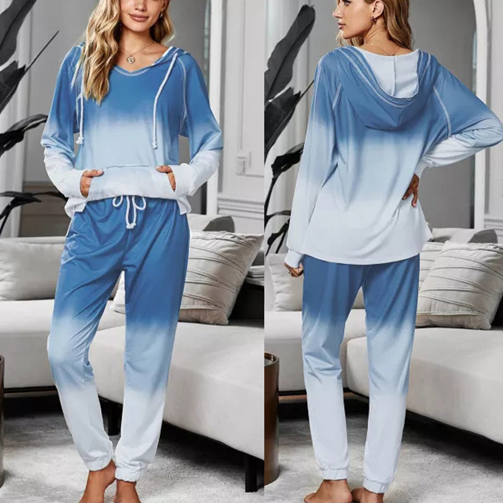 Damen Loungewear Elastischer Bund Abnehmbares Kapuzenoberteil