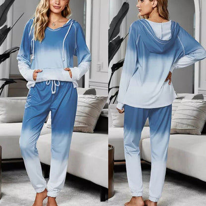 Damen Loungewear Elastischer Bund Abnehmbares Kapuzenoberteil