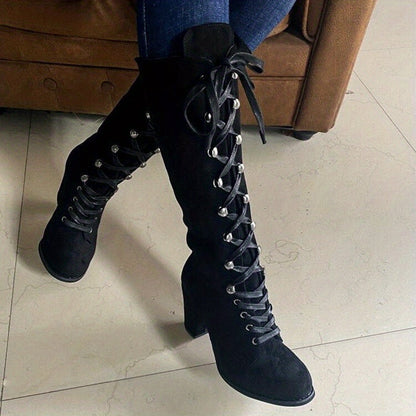 Damen Winterstiefel Knielang Bequem