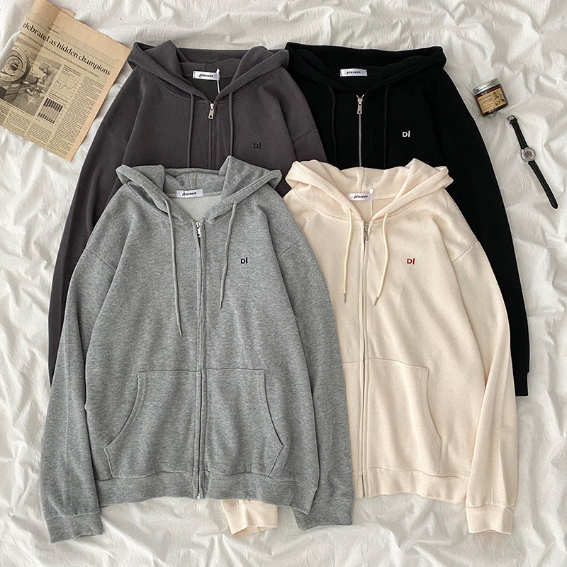 Damen Kapuzenpullover Lässig Reißverschluss Eingrifftaschen Norvielle
