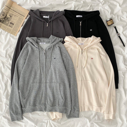 Damen Kapuzenpullover Lässig Reißverschluss Eingrifftaschen Norvielle