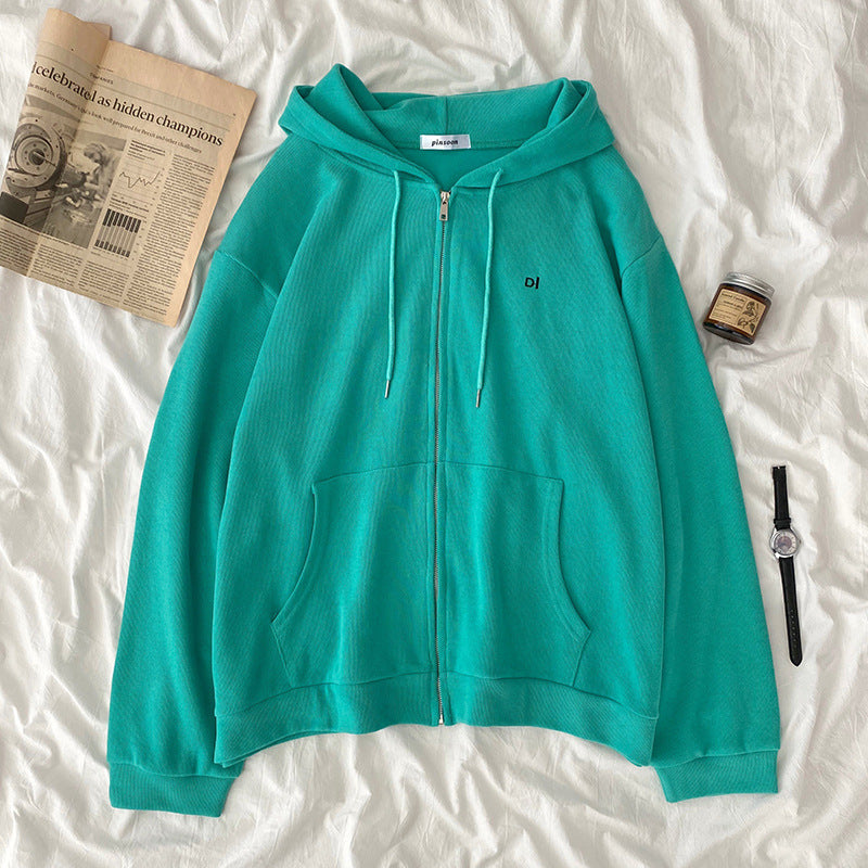 Damen Kapuzenpullover Lässig Reißverschluss Eingrifftaschen Norvielle