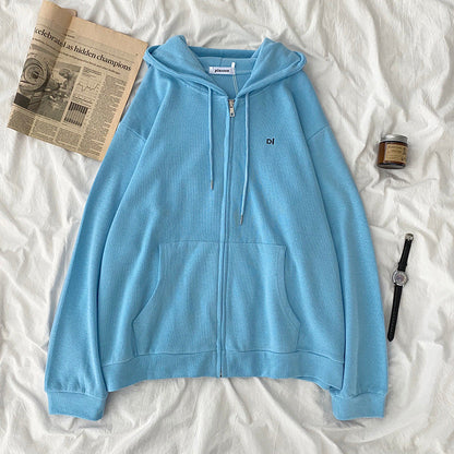 Damen Kapuzenpullover Lässig Reißverschluss Eingrifftaschen Norvielle