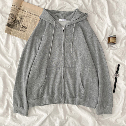 Damen Kapuzenpullover Lässig Reißverschluss Eingrifftaschen Norvielle
