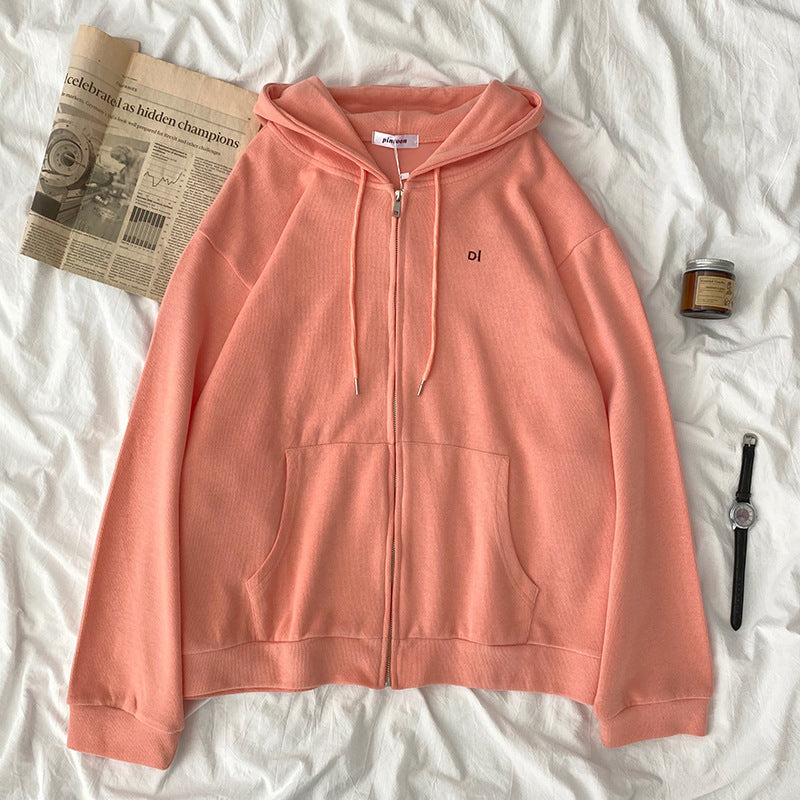 Damen Kapuzenpullover Lässig Reißverschluss Eingrifftaschen Norvielle