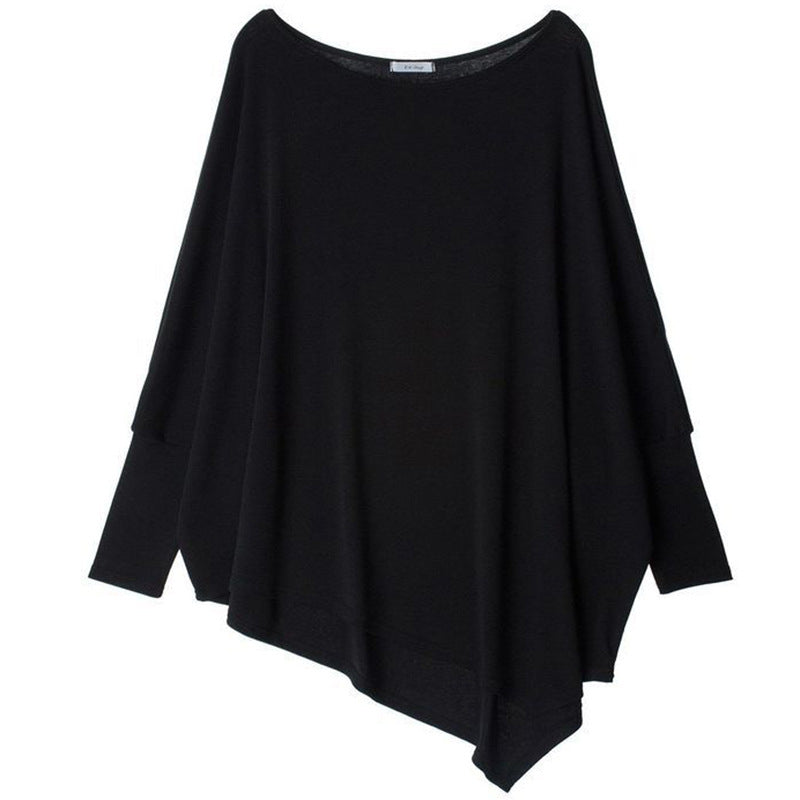 Damen Oversized Oberteil Asymmetrisch Lässig Norvielle