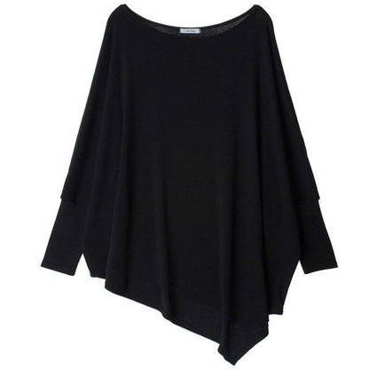 Damen Oversized Oberteil Asymmetrisch Lässig Norvielle