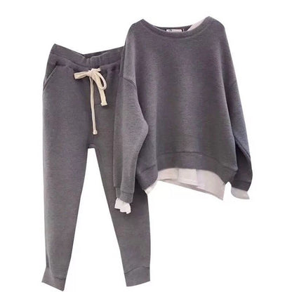 Damen Freizeitsport-Set Oversized-Pullover Jogginghosen