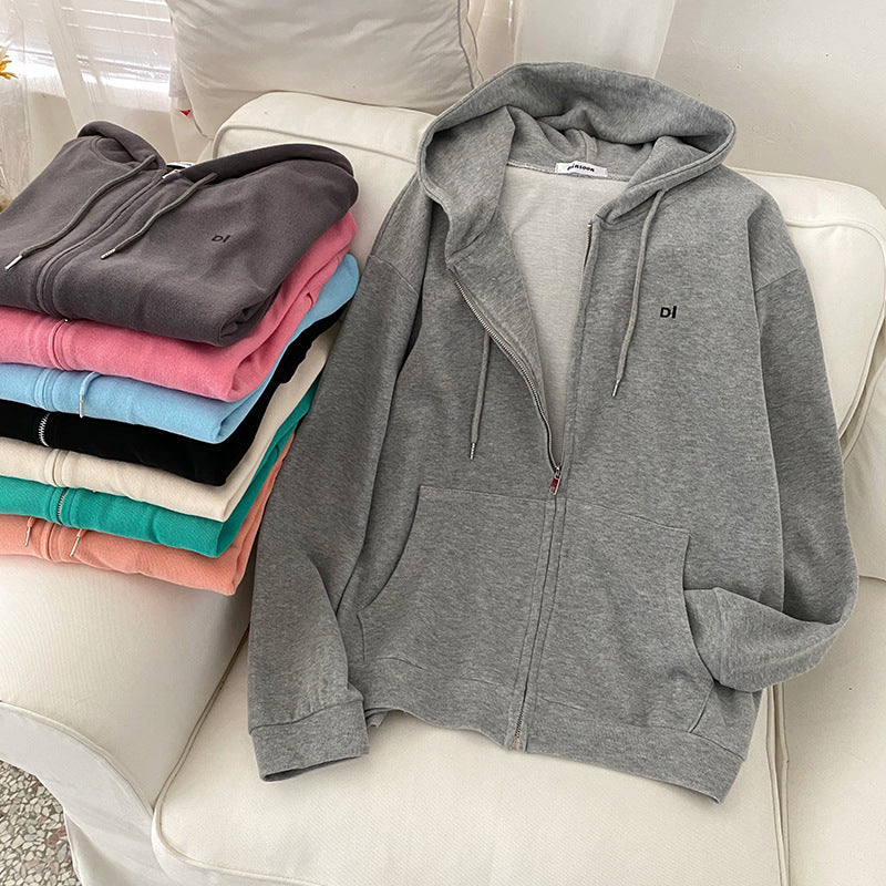Damen Kapuzenpullover Lässig Reißverschluss Eingrifftaschen Norvielle - Norvielle