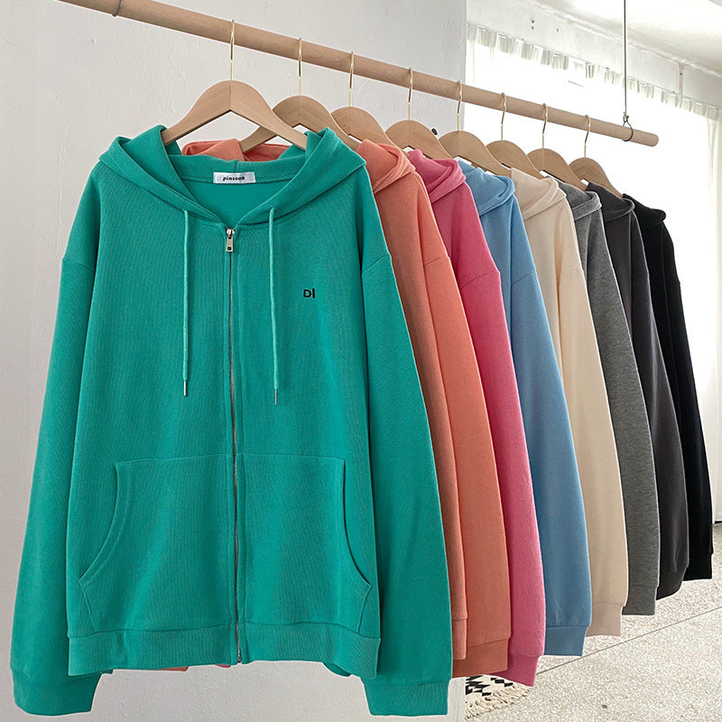 Damen Kapuzenpullover Lässig Reißverschluss Eingrifftaschen Norvielle