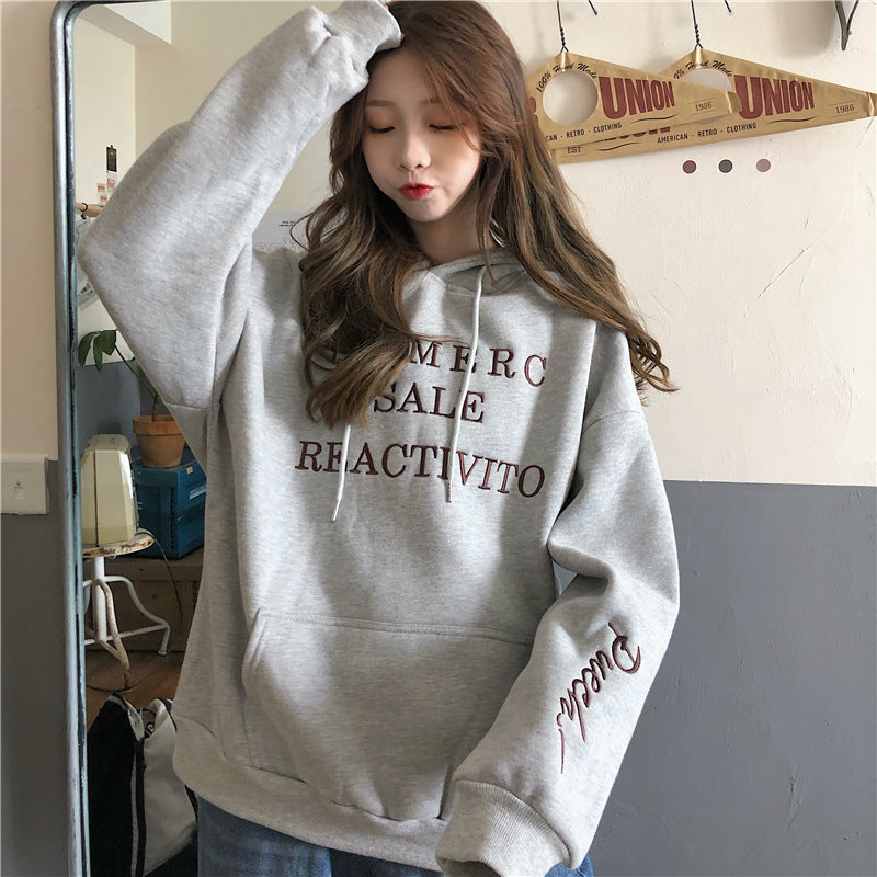 Damen Hoodie Großes Logo Kängurutasche Norvielle