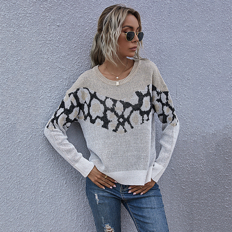 Damen Strickpullover Animalmuster Lässig Norvielle - Norvielle