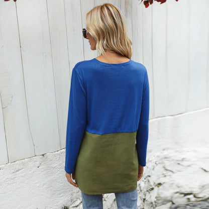 Damen Langarmshirt 2-Tönig Baumwolle Norvielle