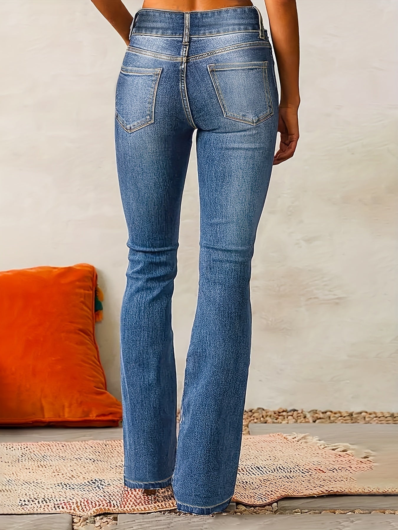 Hochtaillierte Damen Schlagjeans