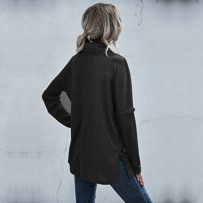 Damen Pullover Weiter Kragen Strukturiert Norvielle