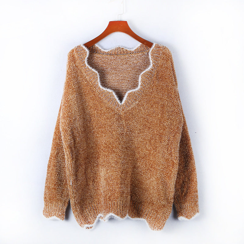 Damen Strickpulli V-Ausschnitt Weich Norvielle