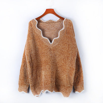 Damen Strickpulli V-Ausschnitt Weich Norvielle
