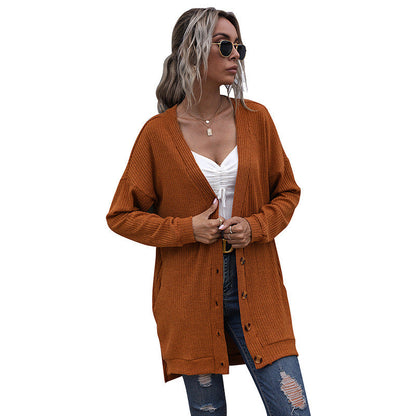 Damen Strickjacke Lässig V-Ausschnitt Norvielle