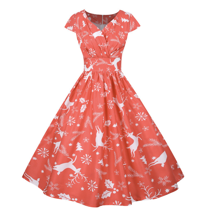 Damen A-Linien Kleid Weihnachtsmotiv Norvielle - Norvielle