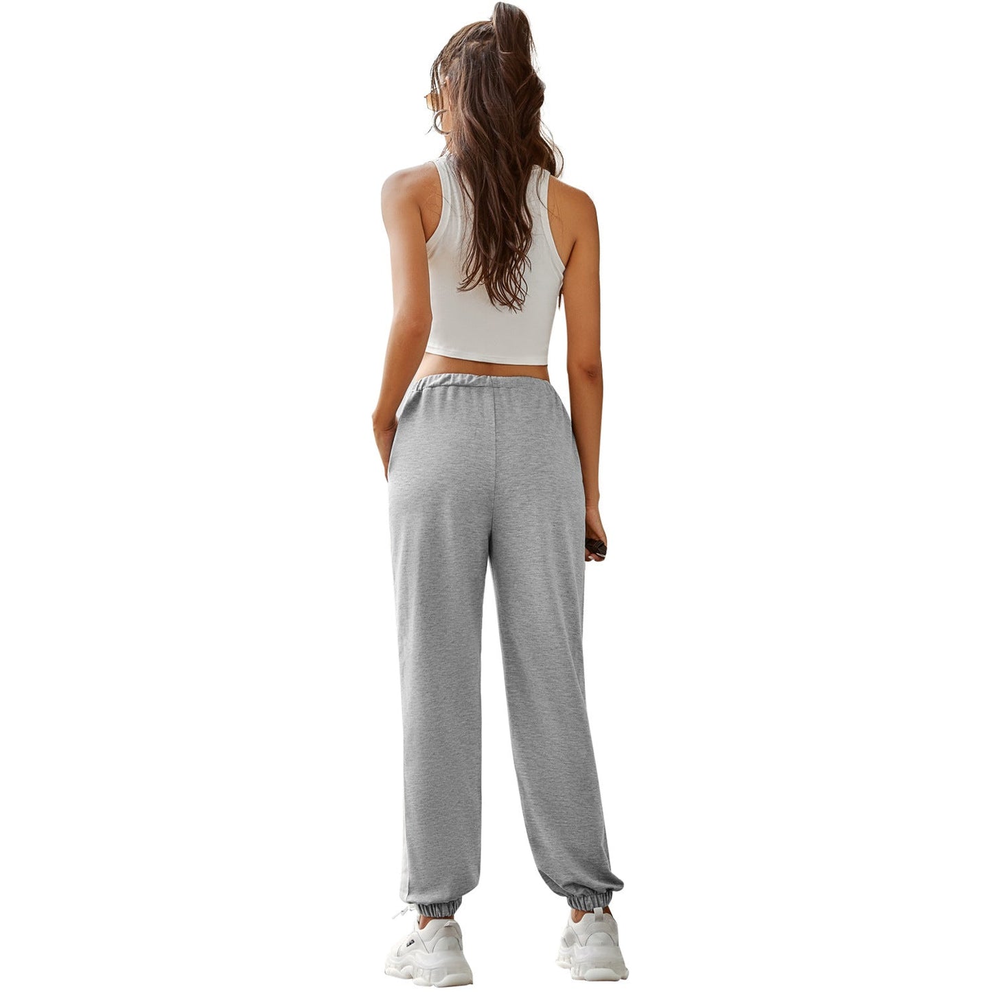 Damen Jogginghose Elastischer Bund Mit Streifen